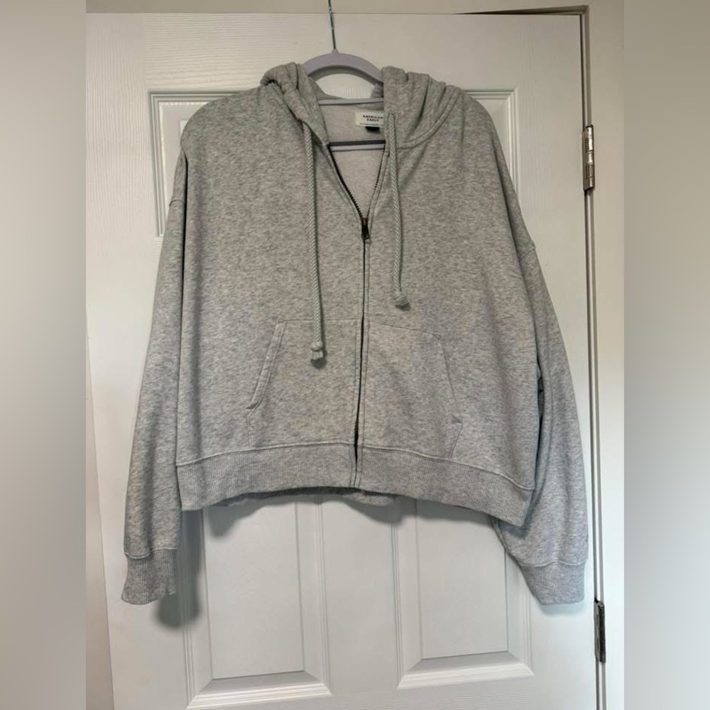 American Eagle Outfitters Gray Hoodie Jacket